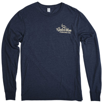 GFC Tee Long Sleeve Tri-Blend w/ KC Tail - Island ImageRebel Blue / Cream Image 01