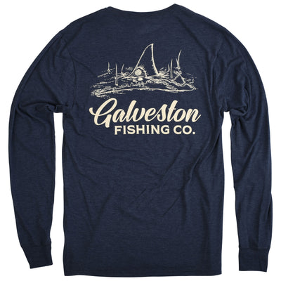 GFC Tee Long Sleeve Tri-Blend w/ KC Tail - Island ImageRebel Blue / Cream Image 02